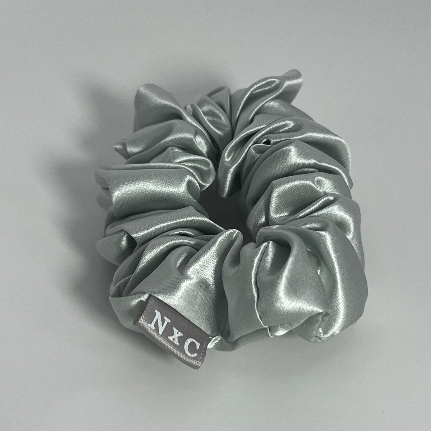 The NxC Silk Scrunchie Set in Silver