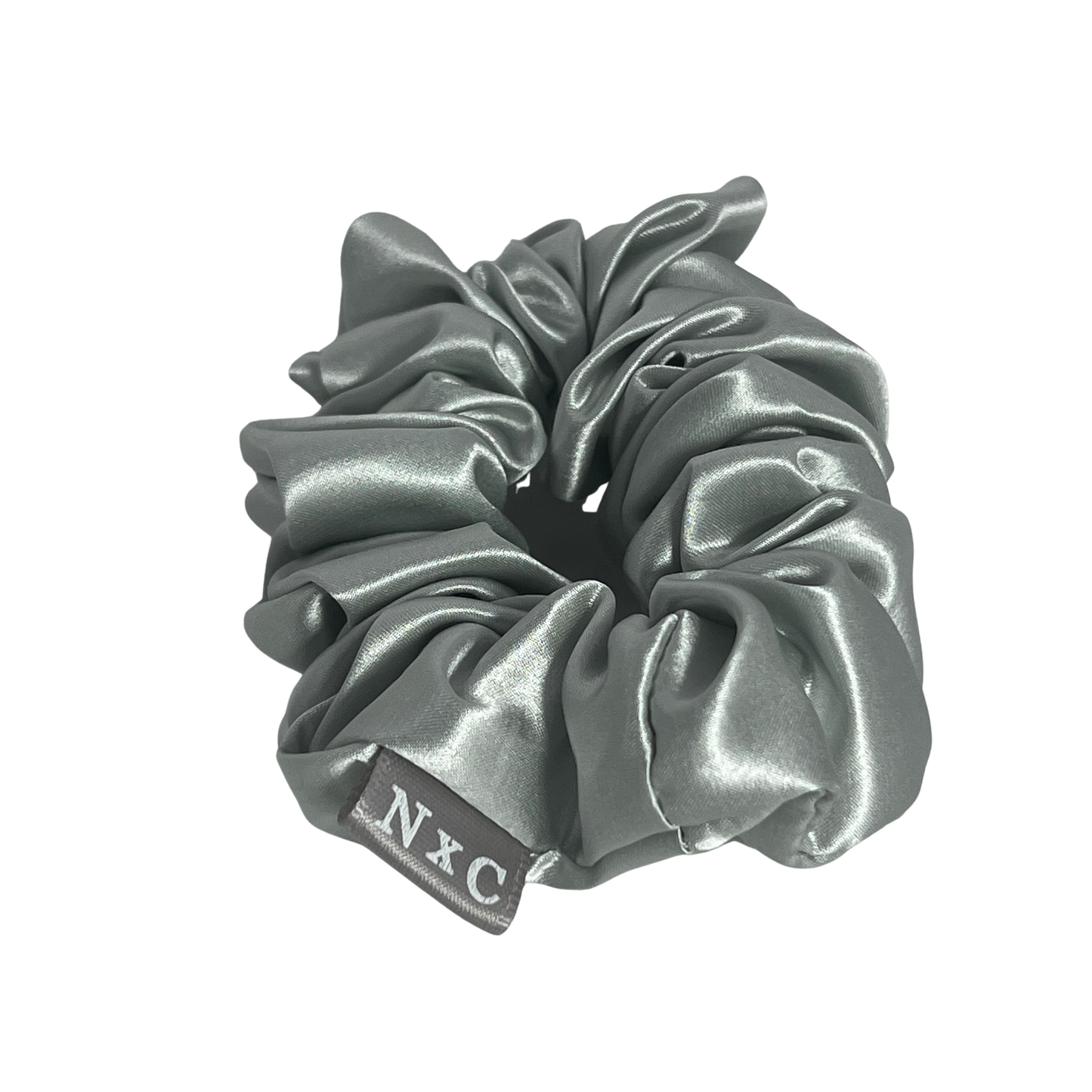 The NxC Silk Scrunchie Set in Silver