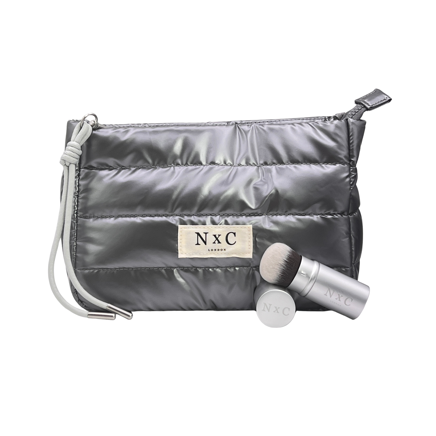 The NxC Retractable Kabuki Brush in Matte Silver