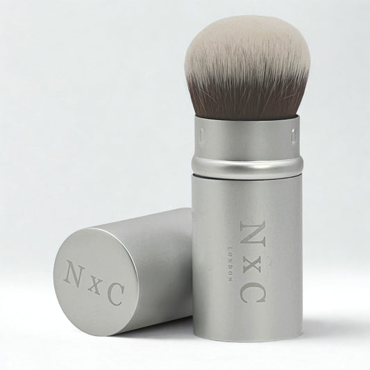 The NxC Retractable Kabuki Brush in Matte Silver