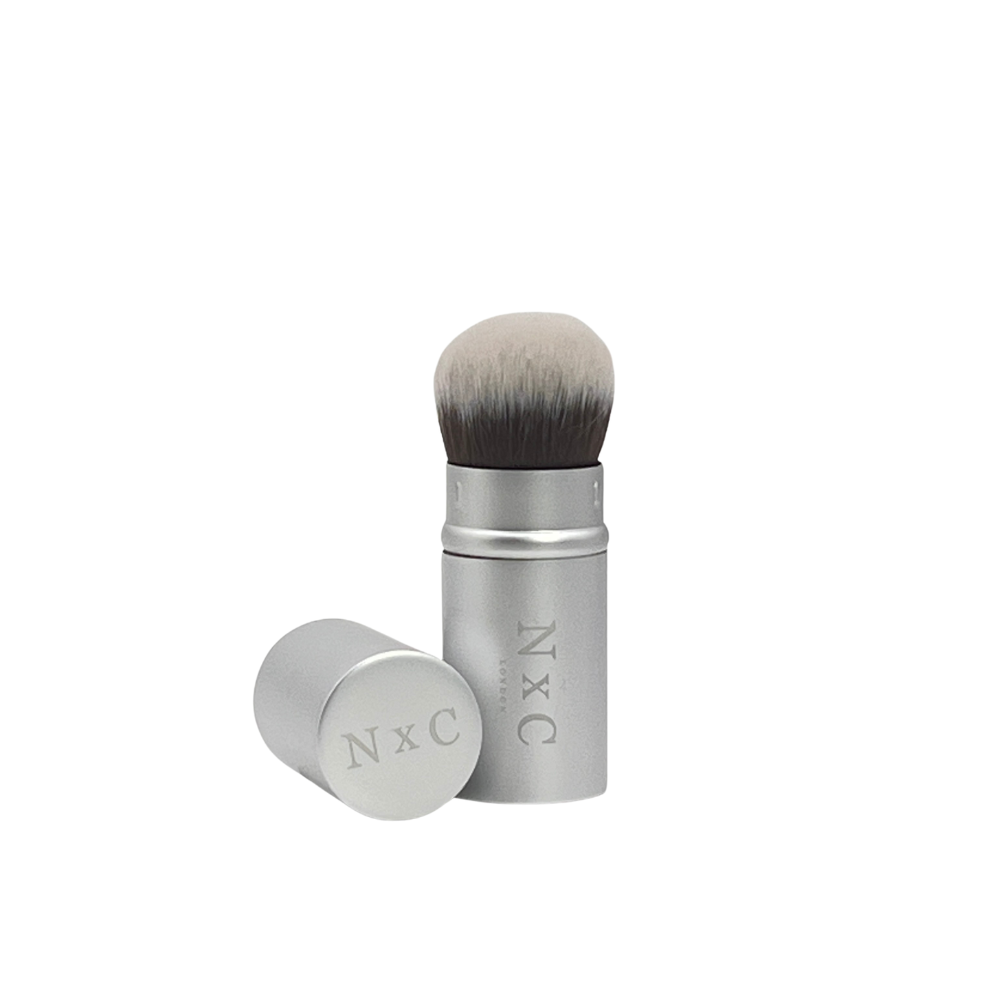 The NxC Retractable Kabuki Brush in Matte Silver
