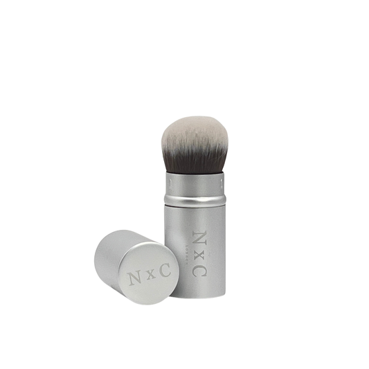 The NxC Retractable Kabuki Brush in Matte Silver