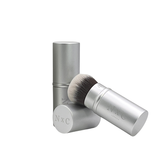 The NxC Retractable Kabuki Brush in Matte Silver