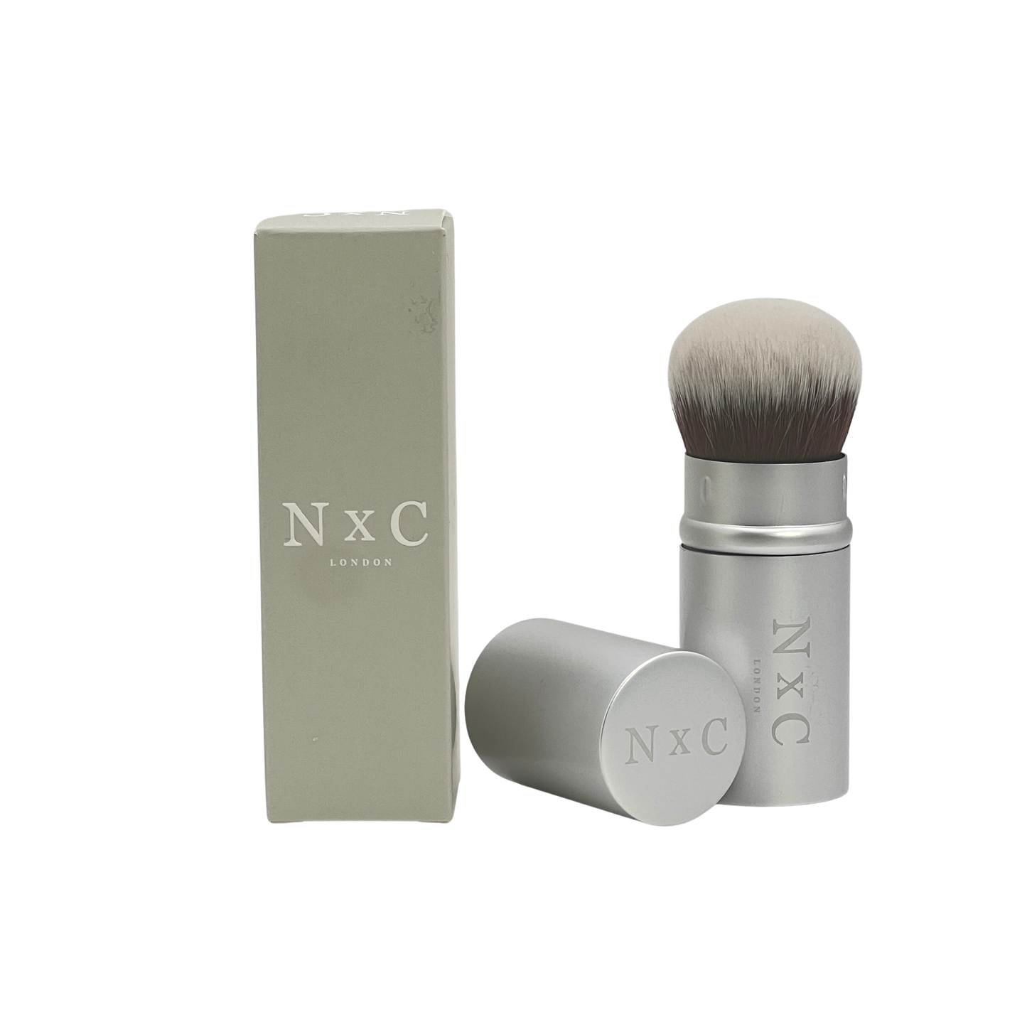 The NxC Retractable Kabuki Brush in Matte Silver